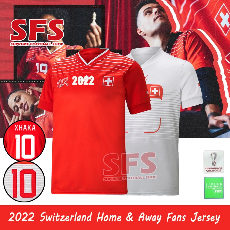Áo Thun Bóng Đá 2022 WC Thụy Sĩ Jersey S-2XL Chất Lượng Cao