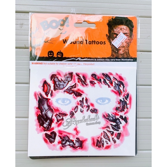 Hình Xăm Dán Mẫu Vết Thương Đồ Chơi Hoá Trang Halloween