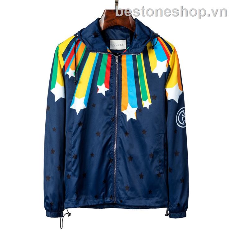Mới_gucci Áo Khoác bomber Nam Có Mũ Trùm Đầu Boluson S-XXXL EE007