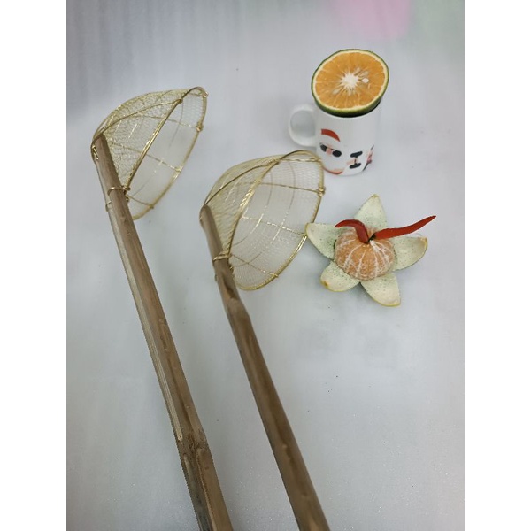 Vợt trụng Mì Hủ Tiếu (Mã G1) Cán tre Trơn size 16cm