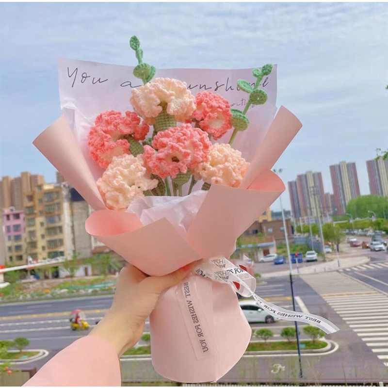 Hoa Cẩm Chướng móc len handmade siêu xinhhh❤️