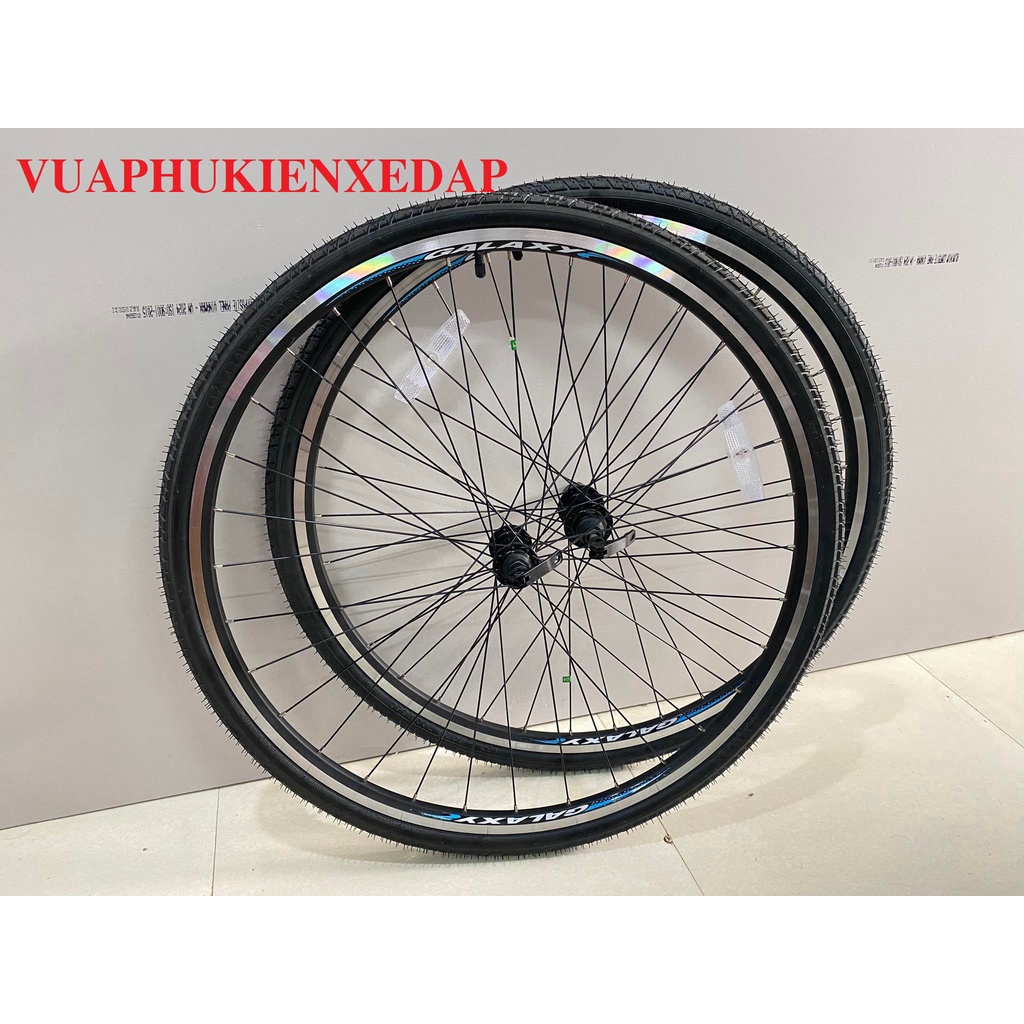 Bộ vành 700c đan sẵn Đùm Moay ơ líp thả phanh Vành