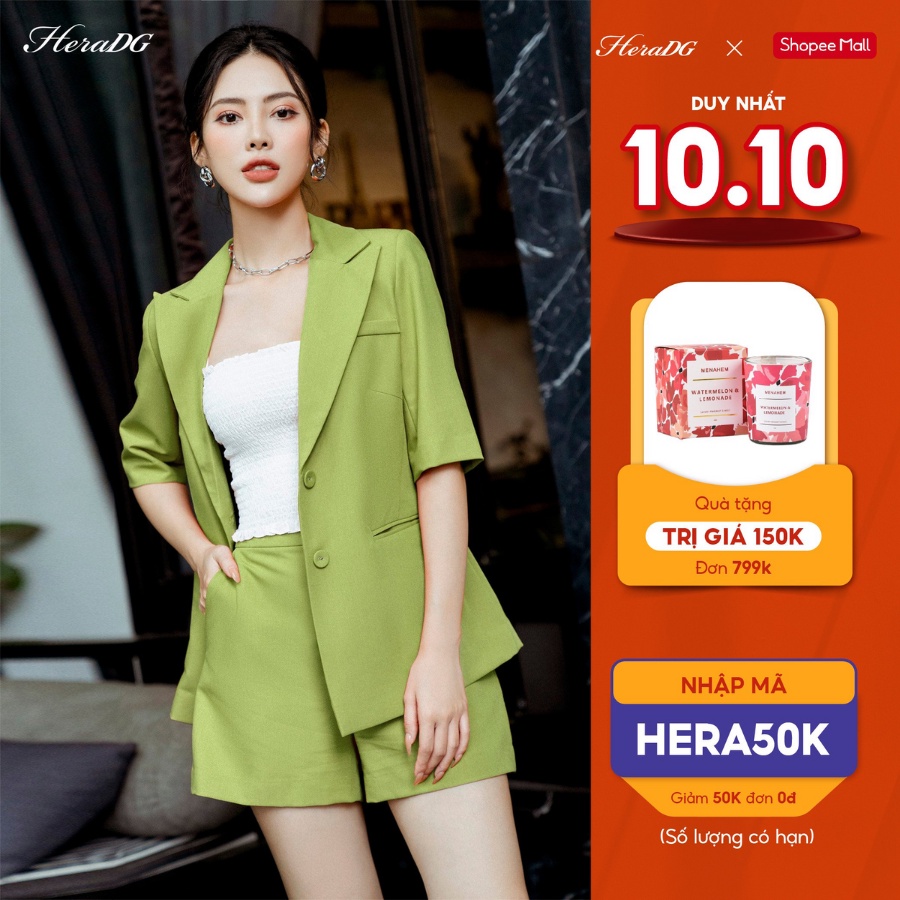 Quần Short Nữ HeraDG Hai Túi Kết Hợp Khóa Sườn Sang Trọng, Chất Liệu Vải Cao Cấp Không Nhăn Xù STBB1002Q