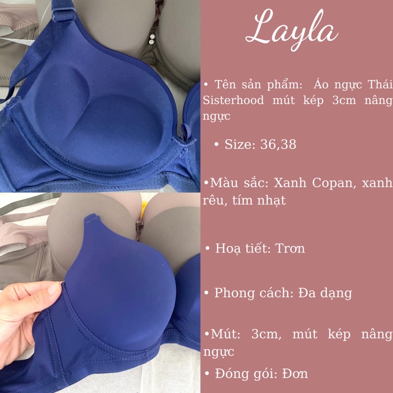 Áo ngực áo lót Thái sisterhood siêu nâng lực mút kép 3 cm siêu nâng ngực dành cho ngực bé, ngực xệ