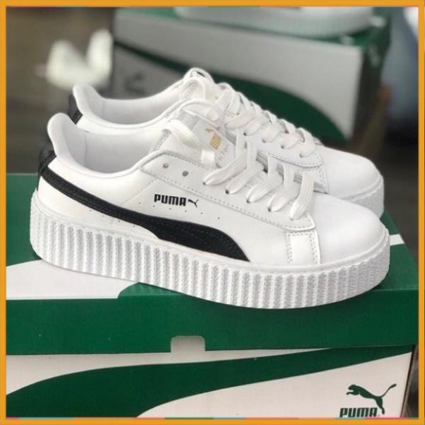 Giày Thể Thao Sneaker 𝗣𝘂𝗺𝗮 Nữ Trắng Sọc Đen Độn Đế Tăng Chiều Cao Hàng 1:1