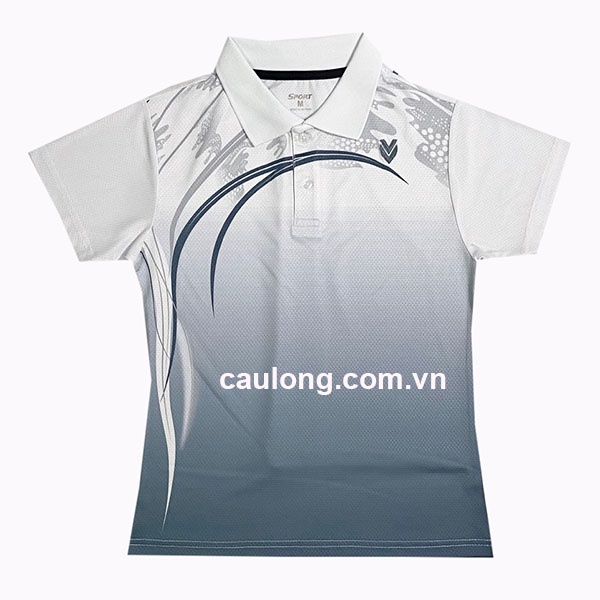 Áo Cầu Lông Nam Nữ Cổ Bâu Victec 7626 Màu Trắng