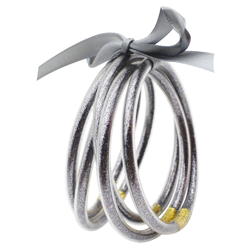 Vòng Tay Silicone Màu Thạch Kim Tuyến Lấp Lánh Cho Nữ