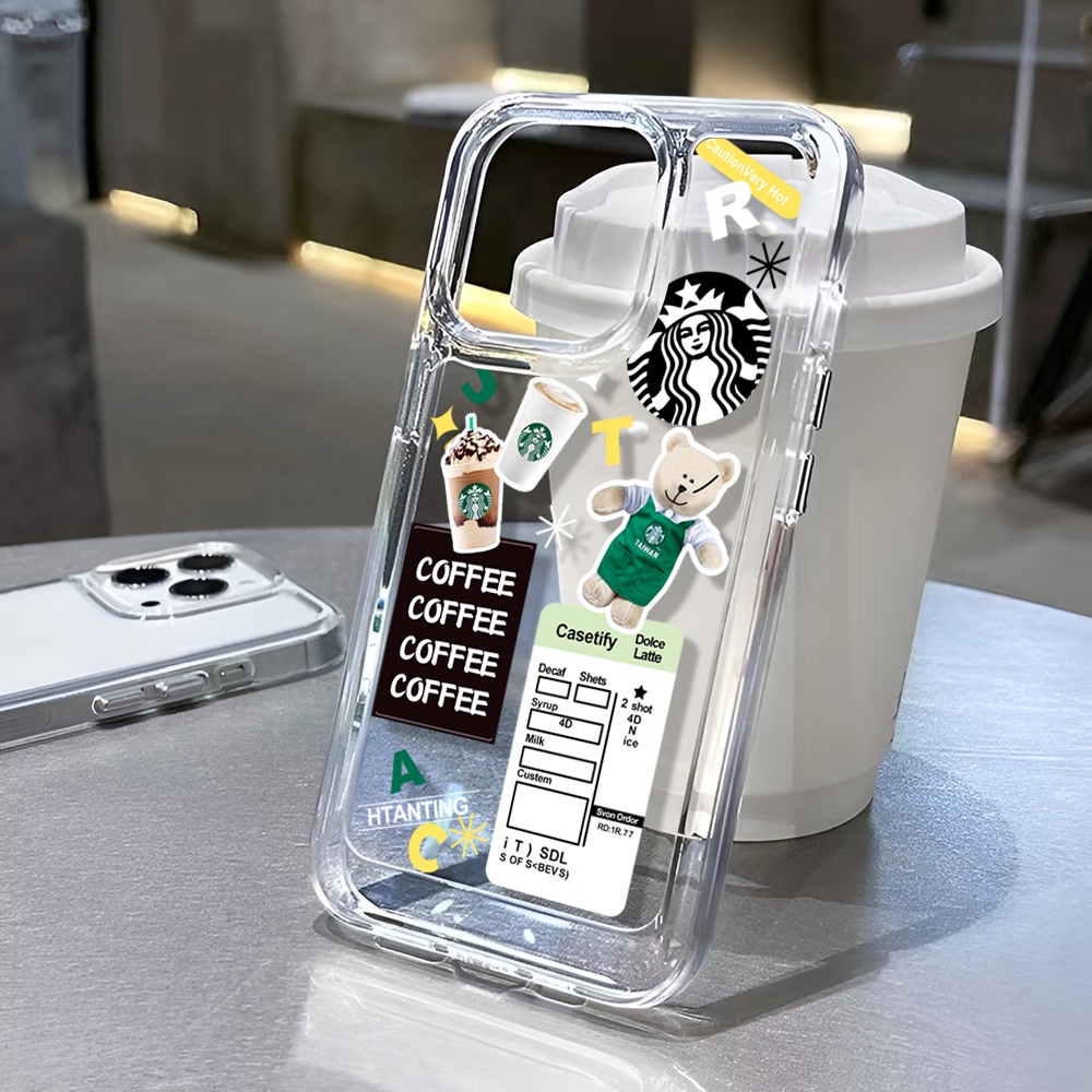 Ốp Điện Thoại Trong Suốt In Hình Cà Phê Cho iphone 14 Pro Max 14 Plus 13 11 12 7Plus X XR XS Max 8 7