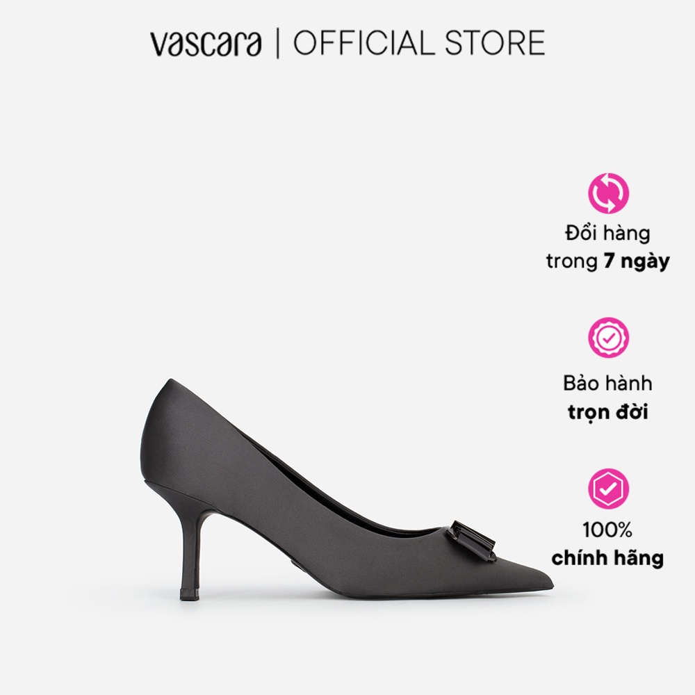 Vascara Giày Bít Satin Phối Nơ Kim Loại BMN 0487