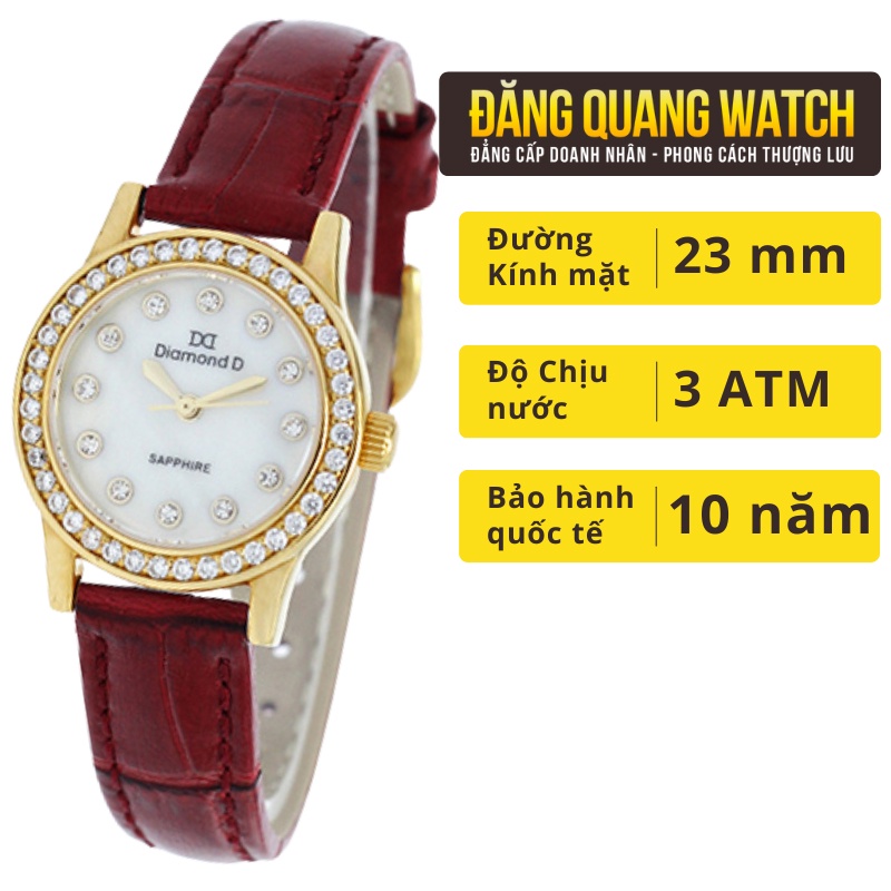 Đồng hồ nữ Diamond D DM65105IG-R - Size mặt 23 mm