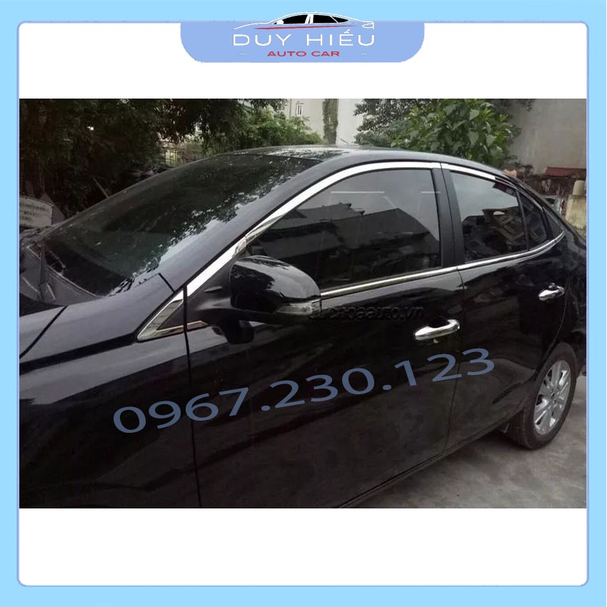 Nẹp chân kính và cong kính xe Vios 2014-2019 16 chi tiết