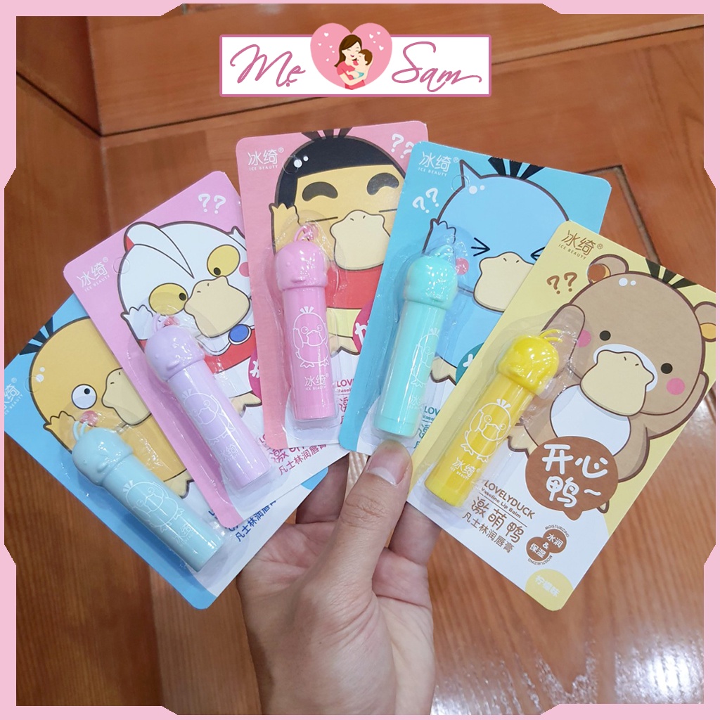 Son dưỡng môi trẻ em Vịt Lovely Duck 4.5g chống nứt nẻ khô môi an toàn Ice Beauty Shop Mẹ Sam