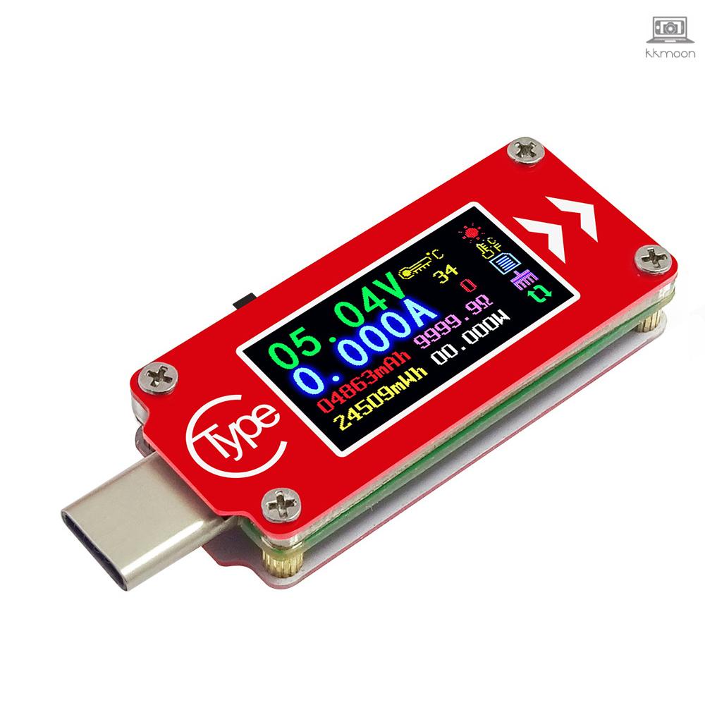 Usb Đo Vôn Kế / Ampe Kế / Ampe Kế TC64 Type-C Màn Hình LCD Nhiều Màu Sắc