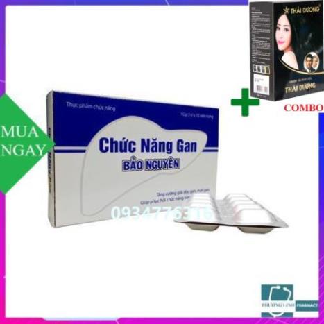 Combo Gội Là Đen Thái Dương+ Chức Năng Gan Bảo Nguyên – Hỗ trợ tăng cường chức năng gan (Hộp 3 vỉ x 10 viên)