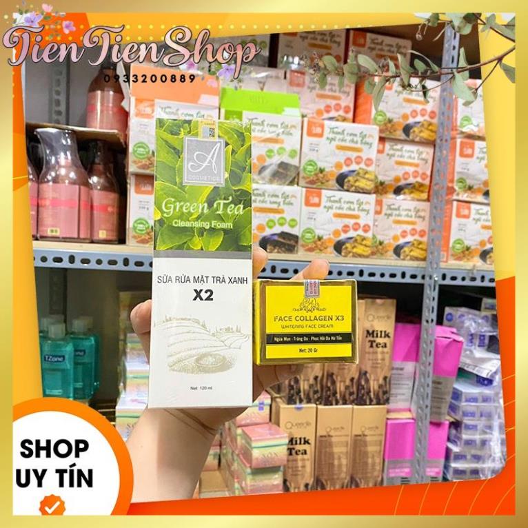 Combo Kem Face X3 Đông Anh + Sữa Rửa Mặt Trà Xanh X2 Phương Anh