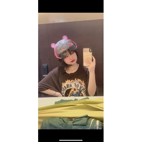 Tai Gấu Gắn Mũ Bảo Hiểm Nhiều Màu Cute,Độc Lạ,Hot Trend-Tặng Keo Dán Siêu Chắc