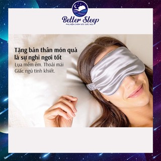Bịt mắt ngủ lụa mềm mại thông thoáng dây thun độ đàn hồi cao - màu xám # 15 #bmnbs06