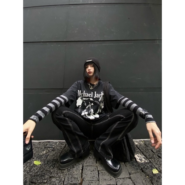 Áo thun wash in hình cổ điển  - Michael Jackson