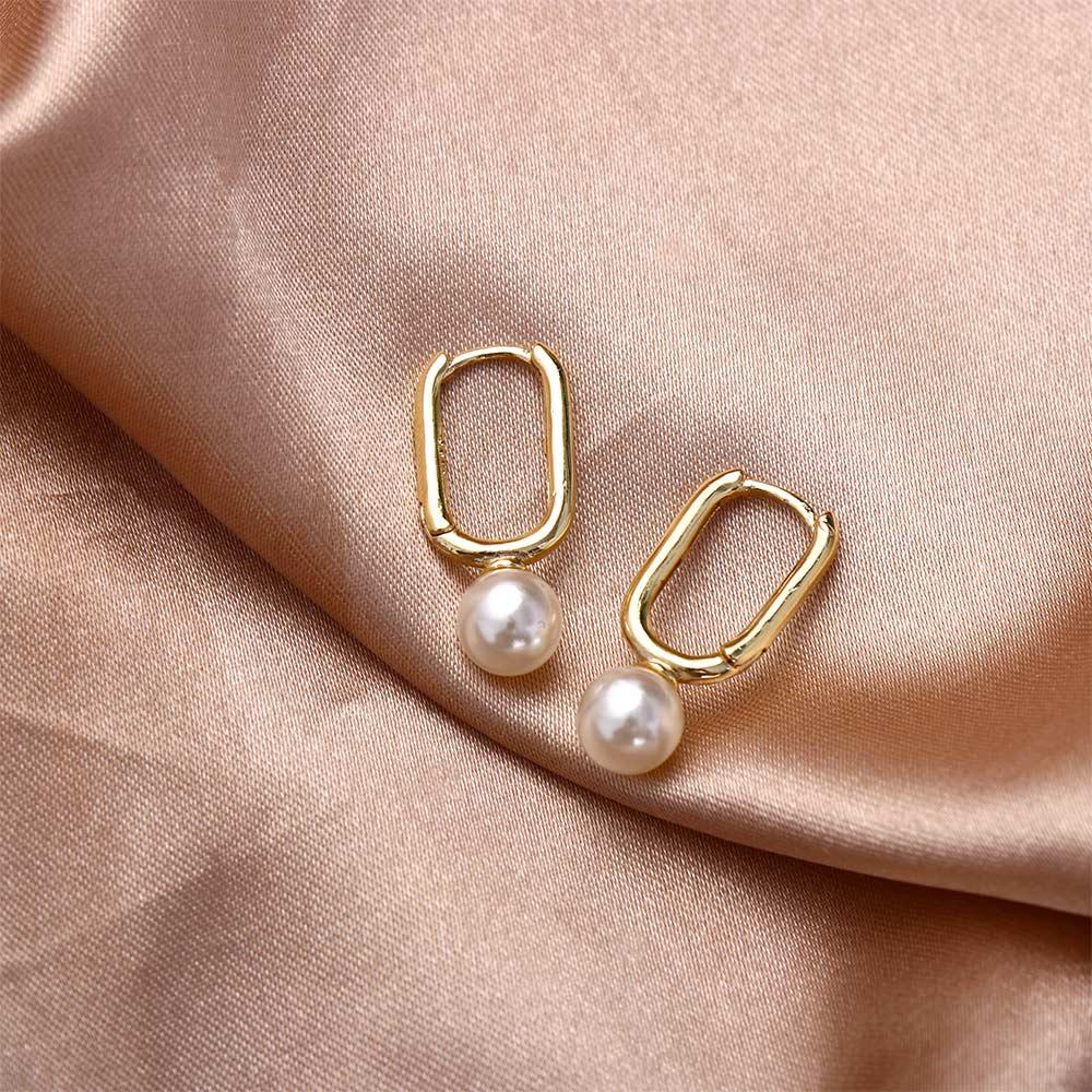 Khuyên Tai Đính Hạt Đồng Phong Cách Hàn Quốc Cho Nữ