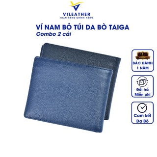 Combo ví nam da bò cao cấp được thiết kế sang trọng vileather v0112