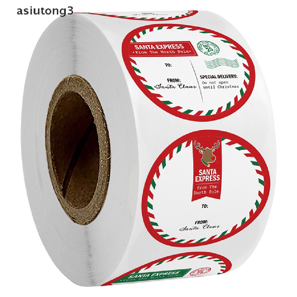 Cuộn 500 Nhãn Dán Trang Trí Giáng Sinh In Chữ Thank You asiutong3
