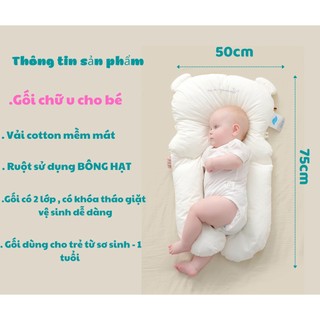 Gối chữ U cho bé goixinh_ngocquyen vừa làm gối chống bẹp đầu gối ôm gối chặn cho bé ngủ ngon chống giật mình