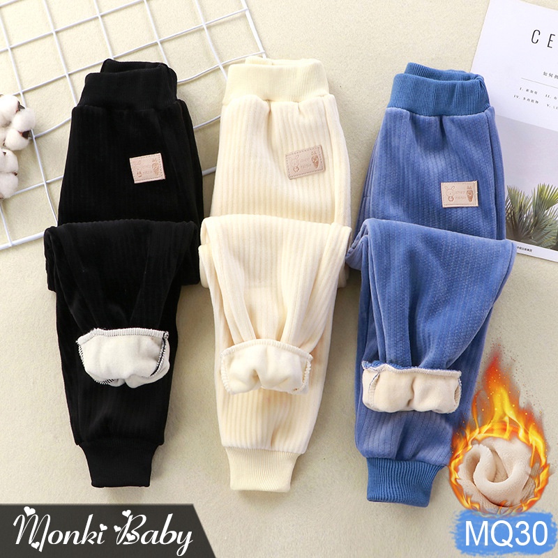 Quần nhung mềm lót lông mịn cho bé trai và gái, chất đẹp dày dặn, giữ ấm tốt, hàng QC cao cấp phom dáng đẹp | MQ30