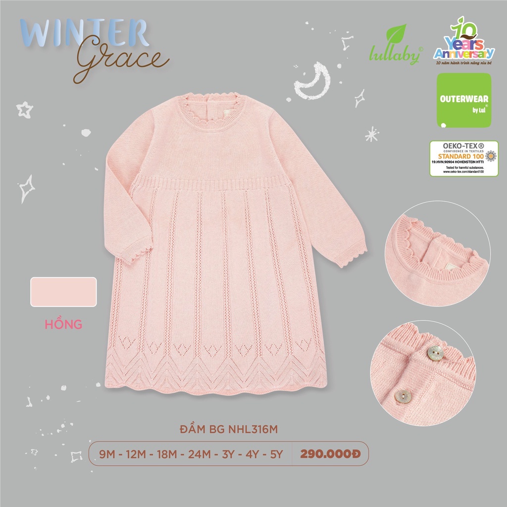 LULLABY - Váy len chất len dày dặn dễ thương cho bé gái NHL316M
