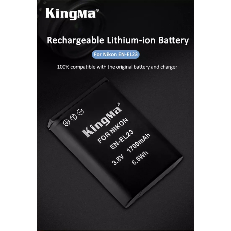 Nikon EN-EL23 | Pin và Sạc máy ảnh KINGMA Nikon EL23 cho Nikon Coolpix B700 P600 P610 P900 S810 Nikon MH-67 MH-67P