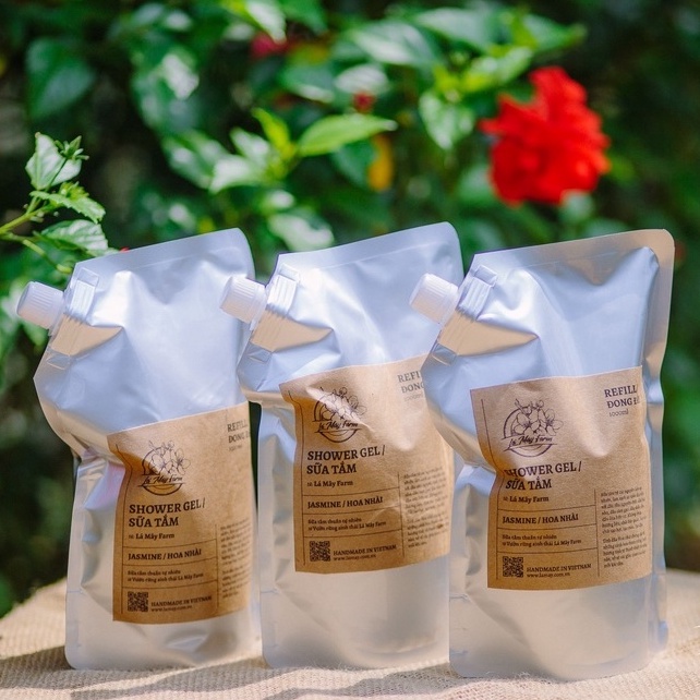 Sữa tắm Hoa nhài thuần tự nhiên, an toàn dịu nhẹ, chăm sóc da từ thiên nhiên, sữa tắm nước hoa - Vườn rừng Lá Mây Farm