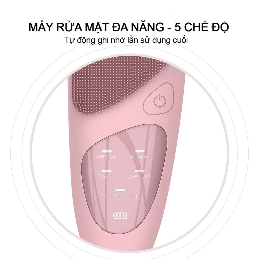 Máy rửa mặt cầm tay đa năng Máy rửa mặt mini thông minh 5 trong 1 làm sạch sâu da mặt Máy massage mắt, ngăn lão hóa