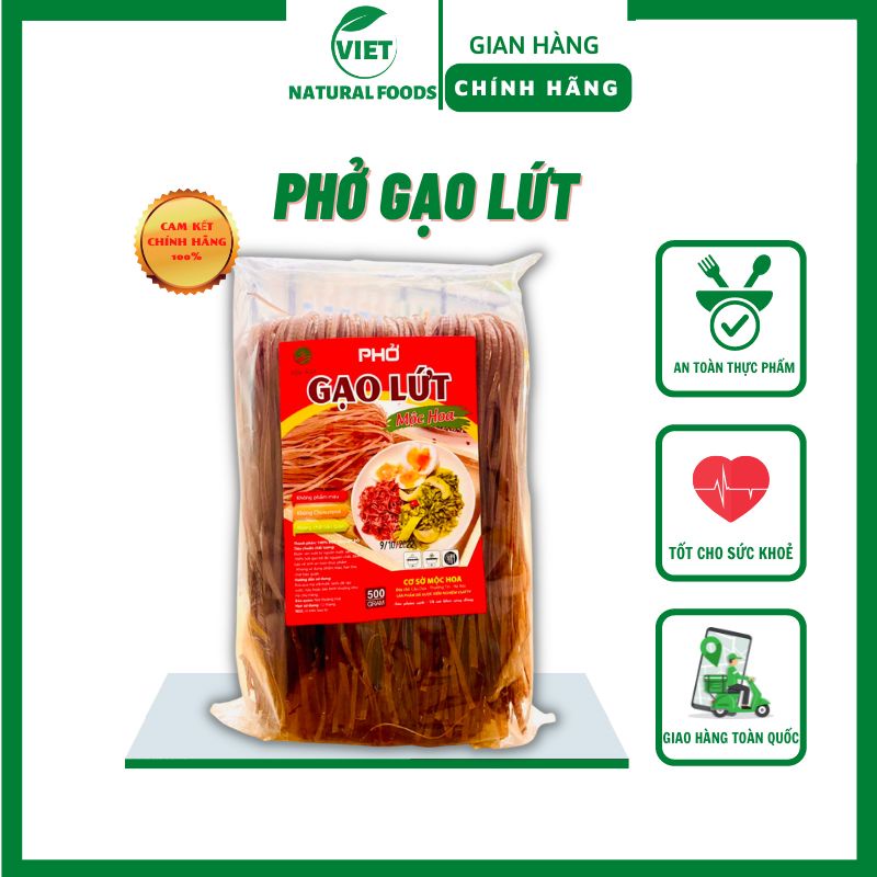 Phở gạo lứt VIET NATURAL FOODS. dành cho người ăn kiêng, giảm cân, tiểu đường, gym, yoga thực dưỡng eat clean 500g.