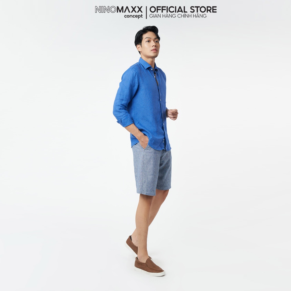 Ninomaxx Áo Sơ Mi Nam Vải Linen Dài Tay Trơn Form Relaxed Fit 2203042