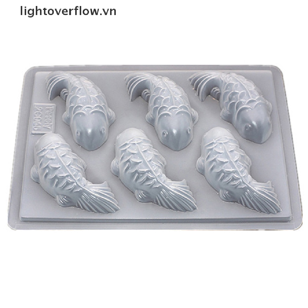 1 Khuôn Làm Bánh / Xà Phòng 6 Lỗ Bằng Silicon Hình Cá Chép 3D DIY