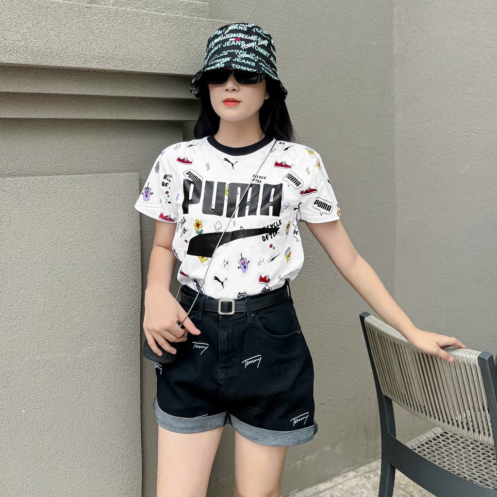 Áo Thun Pu.ma Form Rộng Chất Vải Cotton Mềm Mịn, Thoáng Mát.