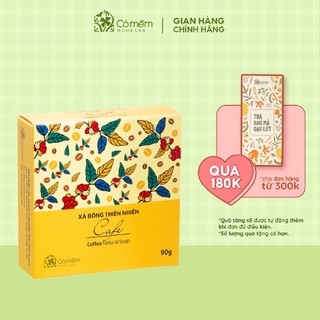 Xà Bông Tắm Thiên Nhiên An Toàn Cafe Hương Bạc Hà Mát Lịm Cỏ Mềm 90g (Tặng túi lưới)