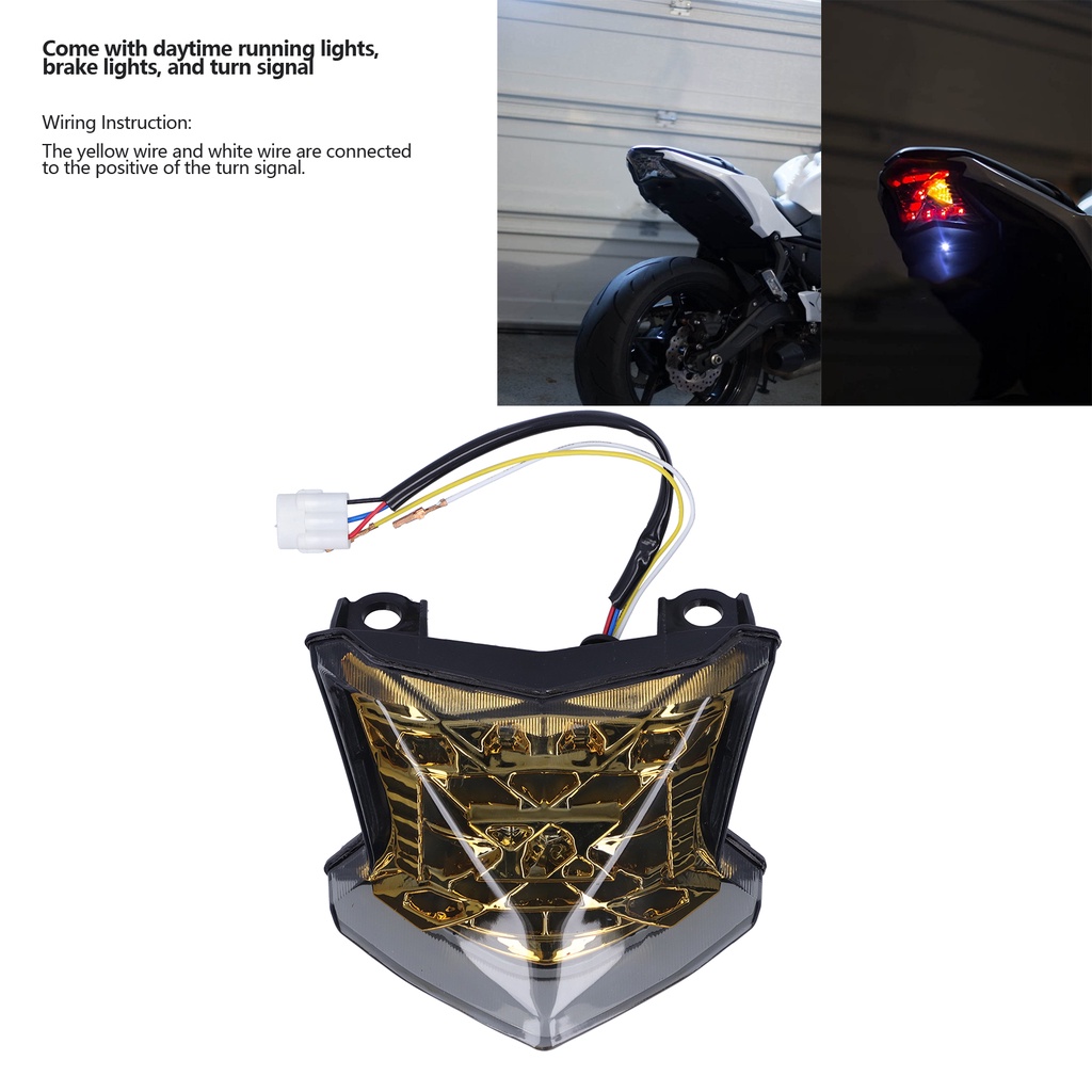 Có thể bán buôn Đèn hậu LED xe máy Lắp ráp vị trí phía sau Điều chỉnh đèn báo rẽ Phù hợp với KAWASAKI NINJA650 2017‑2019 Vermont055 Hàng giao ngay