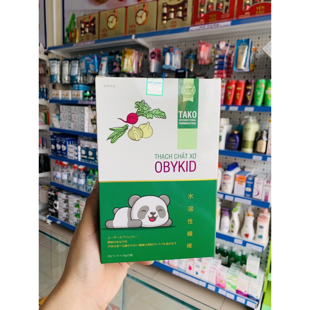 Thạch Chất Xơ OBYKID bổ sung chất xơ, hỗ trợ nhuận tràng, giảm táo bón hộp 20 gói, nguyên liệu nhật bản