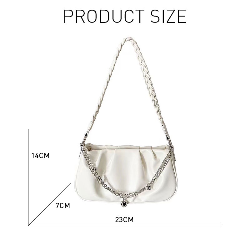 MISCHA Túi Xách Đeo Vai Da Mềm Họa Tiết Đám Mây Xếp Ly Cỡ Nhỏ Thời Trang Cho Nữ