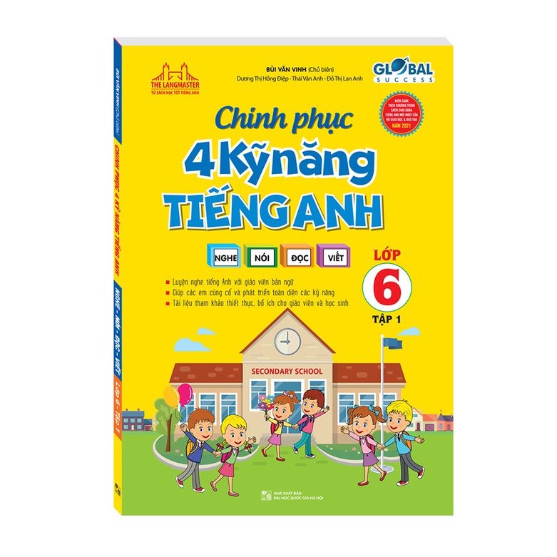 Sách- GLOBAL SUCCESS- Combo 2 Cuốn Chinh phục 4 kỹ năng tiếng anh Nghe - nói - đọc - viết Lớp 6
