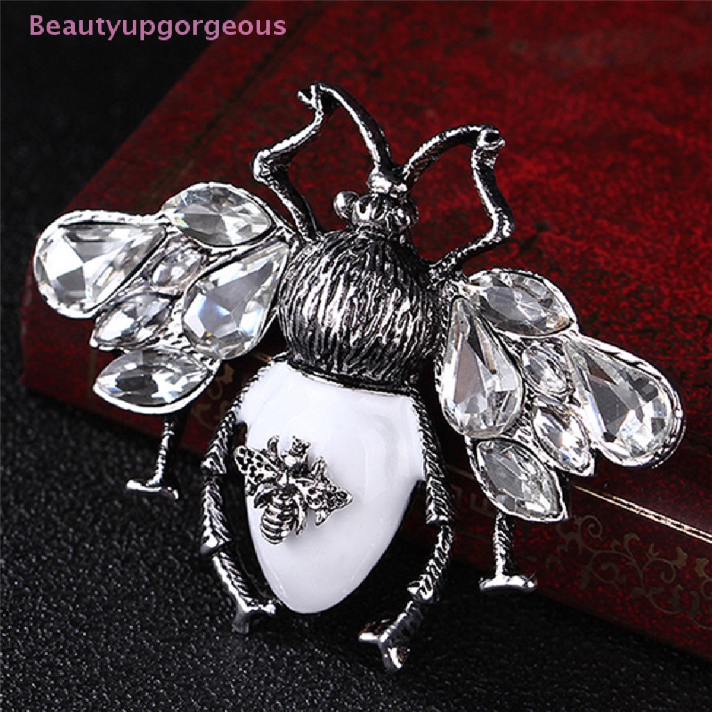 Ghim Cài Áo Hình Con Ong Đính Đá Pha Lê Tráng Men