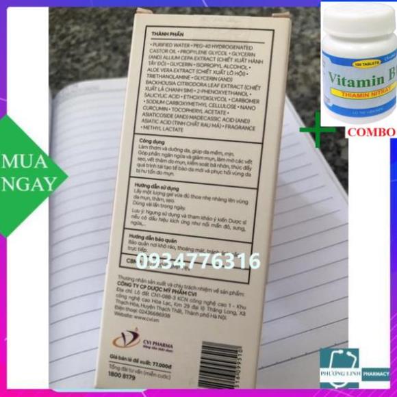 Combo Vitamin B1 chai 100 viên+ Gel ngừa mụn DECUMAR 20 g