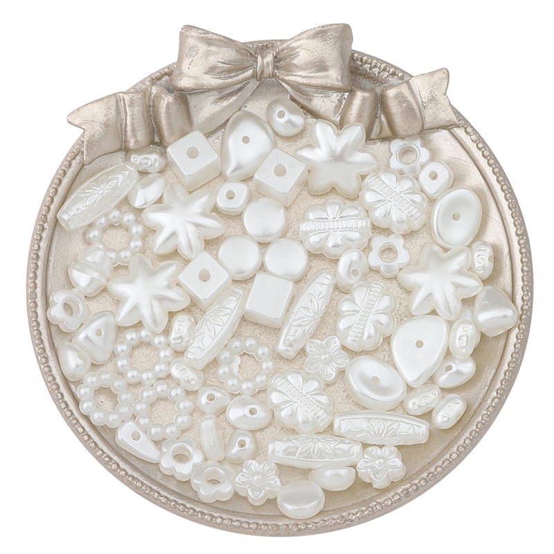 Off-white Hạt Nhựa ABS Hình Hoa / Hình Học Dùng Làm Trang Sức Thủ Công