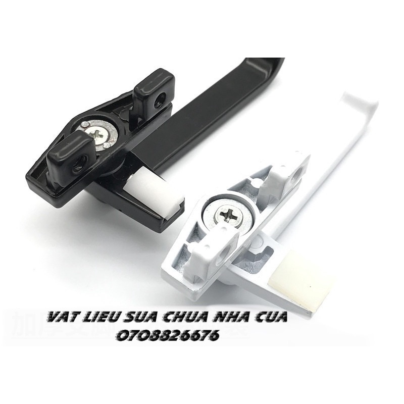 Tay Gạt Cửa Nhôm - 814 -  Có Chân - Không Chân - Màu trắng/đen cao cấp