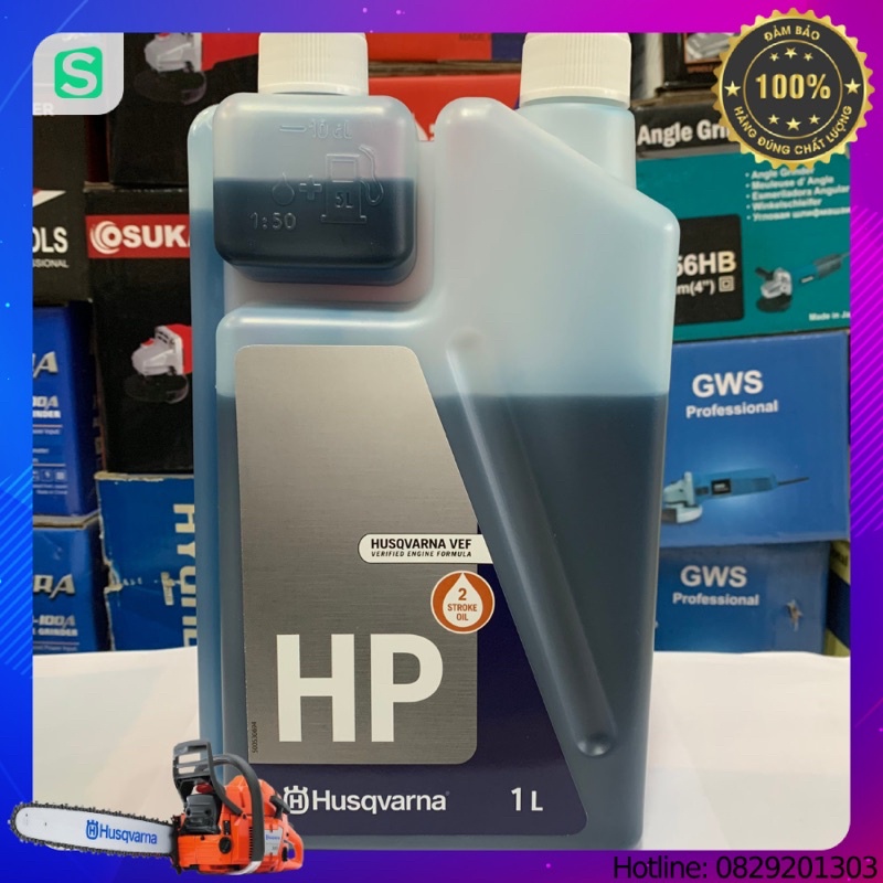 Dầu nhớt 2T HUSQVARNA Thuỵ Điển, Dầu nhớt chính hãng dùng cho máy cưa xăng, máy cưa xích, máy cắt cỏ. Điện máy Thanh Hợp