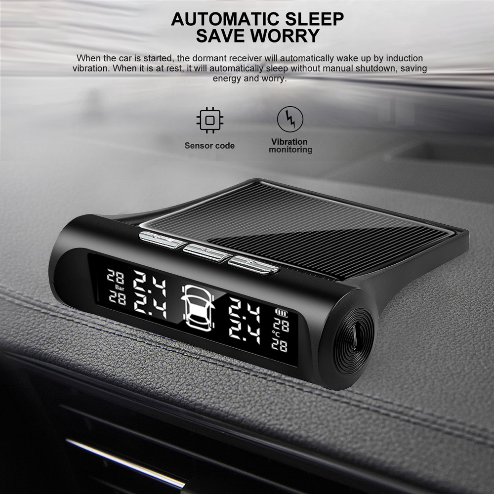 Máy Đo Áp Suất Lốp Xe TPMS Không Dây Màn Hình LCD Thông Minh Có Thể Điều Chỉnh