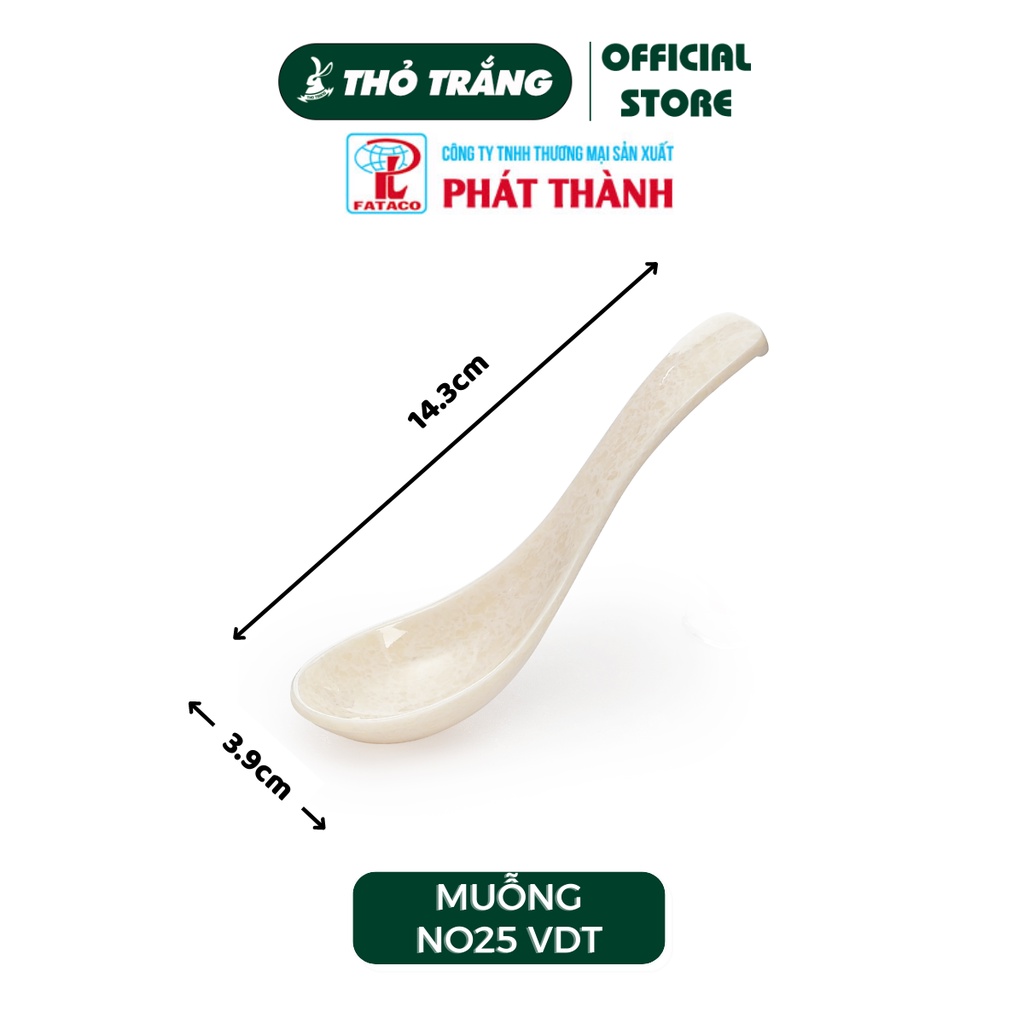 Muỗng, Thìa Vân Đá Nhựa Trắng Melamine Cao Cấp Fataco Việt Nam