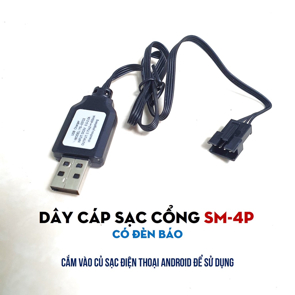 Pin Sạc Lithium 14500 7.4V 1000mAh 800mAh Cổng SM-4P Dùng Cho Đồ Chơi QHX và Đồ Chơi Điều Khiển