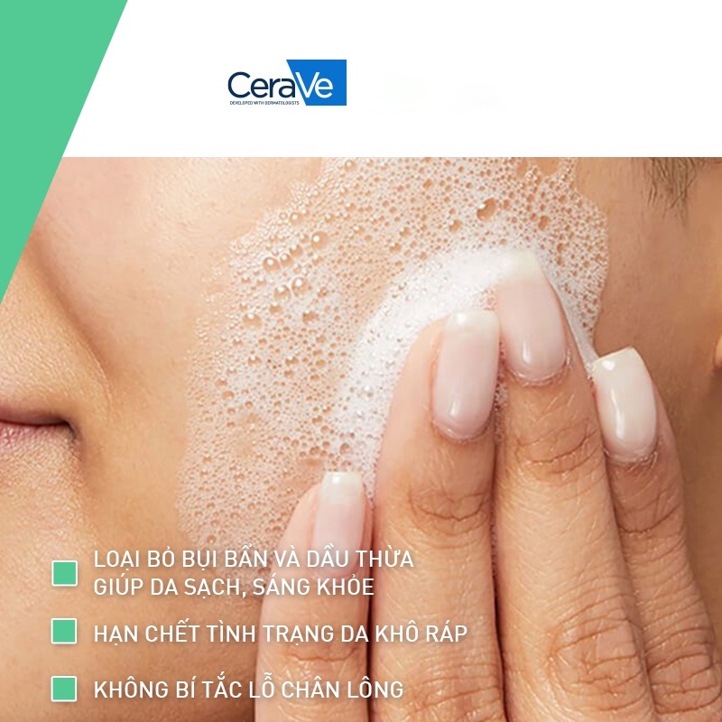 Sữa Rửa Mặt Cerave Foaming Facial Cleanser Da Dầu Da Hỗ Hợp