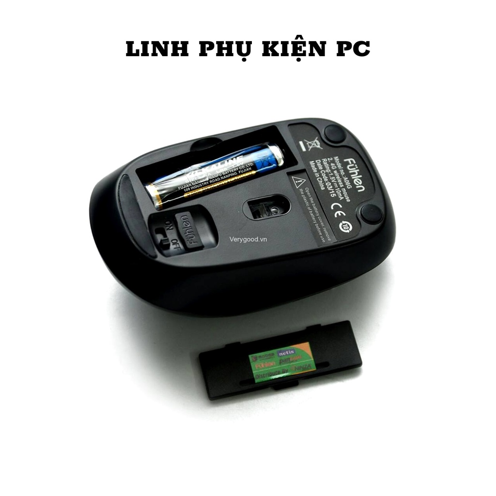 Chuột Không Dây Fuhlen A06G  - Hàng nhập khẩu Bảo Hành 12 Tháng có kèm pin